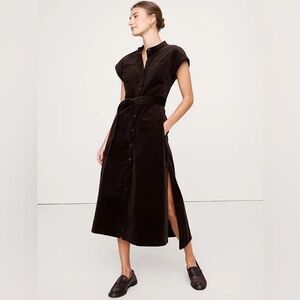 NWT! Banana Republic Brown Corduroy Midi Shirt Dress 🍋